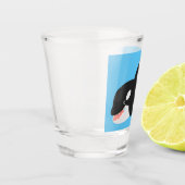 Funny killerwalvis orca leuke cartoon illustratie shot glas (Links)