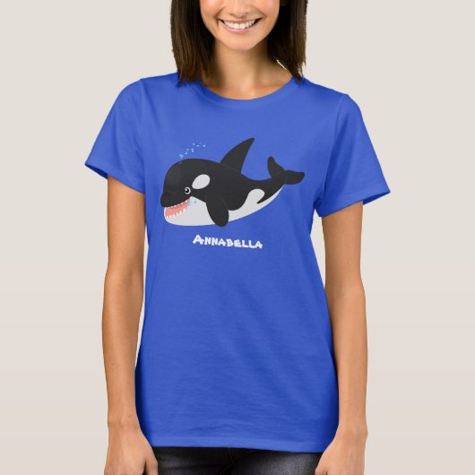 Funny killerwalvis orca leuke cartoon illustratie t-shirt (Voorkant)