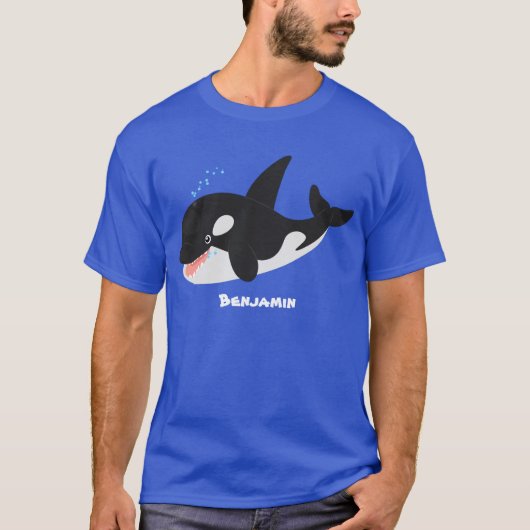 Funny killerwalvis orca leuke cartoon illustratie t-shirt (Voorkant)