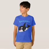 Funny killerwalvis orca leuke cartoon illustratie t-shirt (Voorkant volledig)