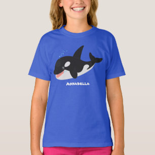 Funny killerwalvis orca leuke cartoon illustratie t-shirt