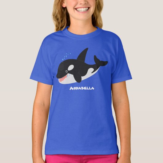 Funny killerwalvis orca leuke cartoon illustratie t-shirt (Voorkant)