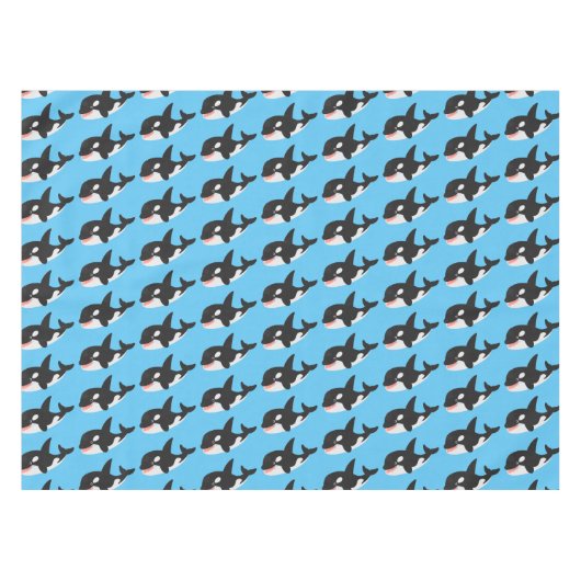 Funny killerwalvis orca leuke cartoon illustratie tafelkleed (Voorkant (Horizontaal))