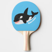 Funny killerwalvis orca leuke cartoon illustratie tafeltennisbatje (Achterkant)
