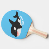 Funny killerwalvis orca leuke cartoon illustratie tafeltennisbatje (Zijkant)