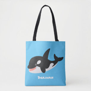 Funny killerwalvis orca leuke cartoon illustratie tote bag