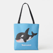 Funny killerwalvis orca leuke cartoon illustratie tote bag (Achterkant)