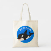 Funny killerwalvis orca leuke cartoon illustratie tote bag (Achterkant)