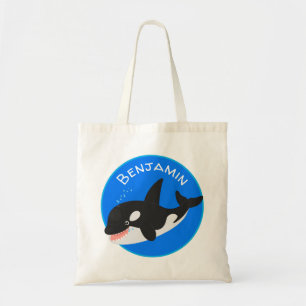 Funny killerwalvis orca leuke cartoon illustratie tote bag