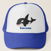 Funny killerwalvis orca leuke cartoon illustratie trucker pet (Voorkant)