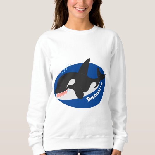Funny killerwalvis orca leuke cartoon illustratie trui (Voorkant)