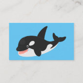 Funny killerwalvis orca leuke cartoon illustratie visitekaartje (Achterkant)