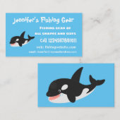 Funny killerwalvis orca leuke cartoon illustratie visitekaartje (Voorkant / Achterkant)