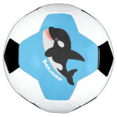 Funny killerwalvis orca leuke cartoon illustratie voetbal (Gedraaid)