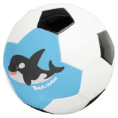 Funny killerwalvis orca leuke cartoon illustratie voetbal (Drie kwart)