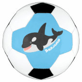 Funny killerwalvis orca leuke cartoon illustratie voetbal (Voorkant)