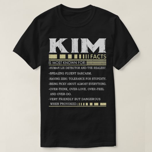 Funny Kim FACTS Gift  Kim Name  T-shirt (Design voorkant)