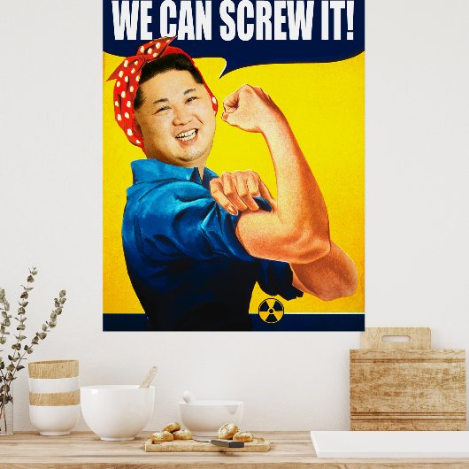 Funny Kim Jong Un Poster "We kunnen het" Remake (Keuken)