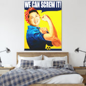 Funny Kim Jong Un Poster "We kunnen het" Remake Canvas Afdruk (Insitu (Slaapkamer))