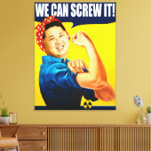 Funny Kim Jong Un Poster "We kunnen het" Remake Canvas Afdruk (Insitu (Woonkamer))
