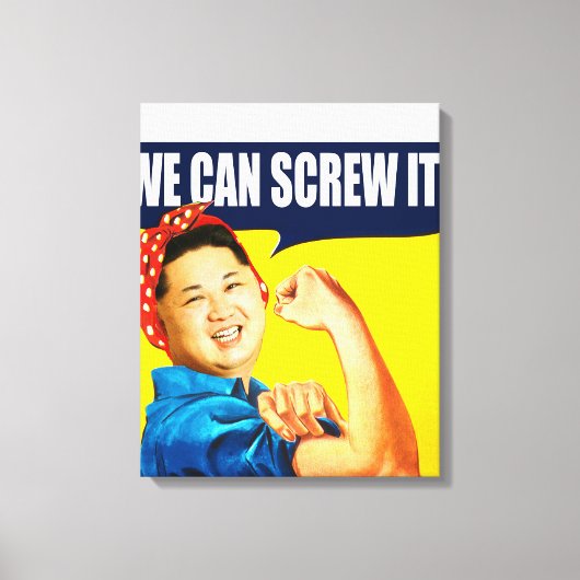 Funny Kim Jong Un Poster "We kunnen het" Remake Canvas Afdruk (Voorkant)