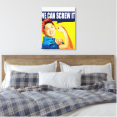 Funny Kim Jong Un Poster "We kunnen het" Remake Canvas Afdruk (Insitu (Slaapkamer))