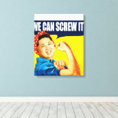 Funny Kim Jong Un Poster "We kunnen het" Remake Canvas Afdruk (Insitu (Houten vloer))