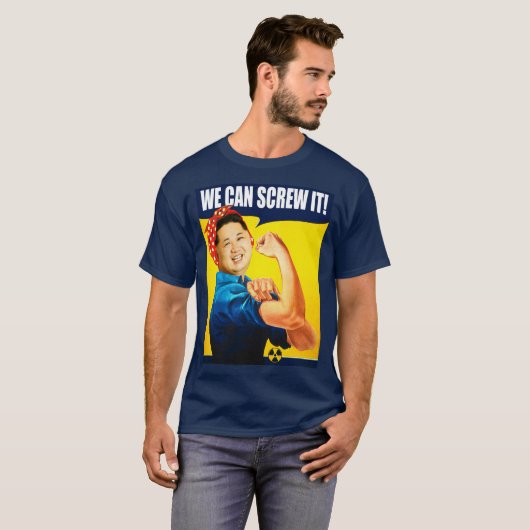 Funny Kim Jong Un Poster "We kunnen het" Remake T-shirt (Voorkant volledig)