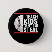 Funny Kinder Baseball Coach Ronde Button 5,7 Cm (Voorkant)