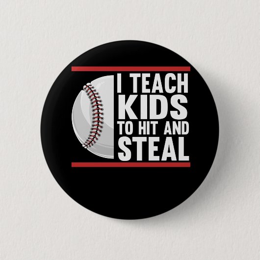 Funny Kinder Baseball Coach Ronde Button 5,7 Cm (Voorkant)