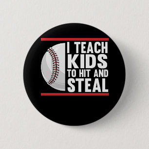 Funny Kinder Baseball Coach Ronde Button 5,7 Cm