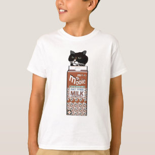 Funny Kinder Chocolate Milk & Black Cat T-shirt