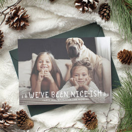 Funny Kinder Kerstmis Kaart Naughty of Nice-ish