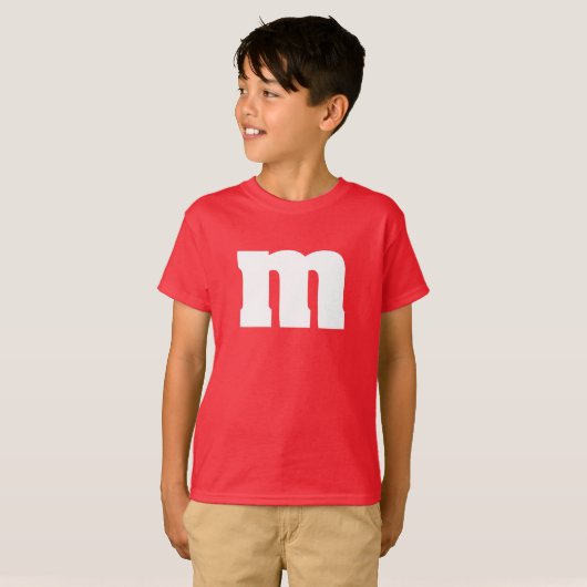 Funny kinder M en M snoep shirt (Voorkant volledig)