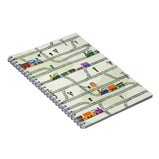 Funny kinder naadloze patroonspoorlijn met locomot notitieboek (Rechterzijde)