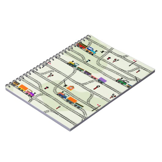 Funny kinder naadloze patroonspoorlijn met locomot notitieboek (Linkerzijde)