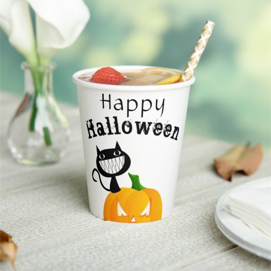 Funny Kinder Trick or treat Happy Halloween Party Papieren Bekers (Insitu)