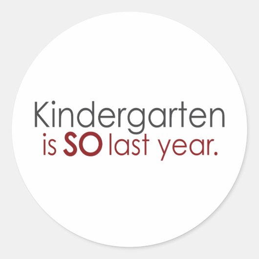 Funny Kindergarten Afstudeerder Ronde Sticker (Voorkant)