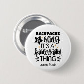 Funny Kindergarten gepersonaliseerd cadeau Ronde Button 5,7 Cm (Voorkant /achterkant)