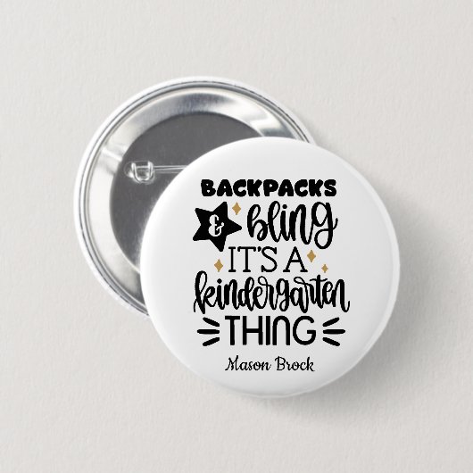 Funny Kindergarten gepersonaliseerd cadeau Ronde Button 5,7 Cm (Voorkant /achterkant)