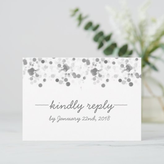 Funny Kindly Reply Polka Dots Wedding RSVP Card (Staand voorkant)