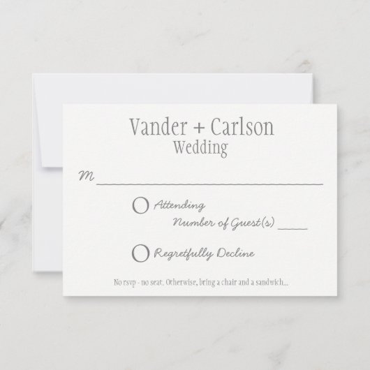 Funny Kindly Reply Polka Dots Wedding RSVP Card (Achterkant)