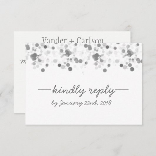 Funny Kindly Reply Polka Dots Wedding RSVP Card (Voorkant / Achterkant)
