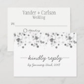 Funny Kindly Reply Polka Dots Wedding RSVP Card Kaartje (Voorkant / Achterkant)