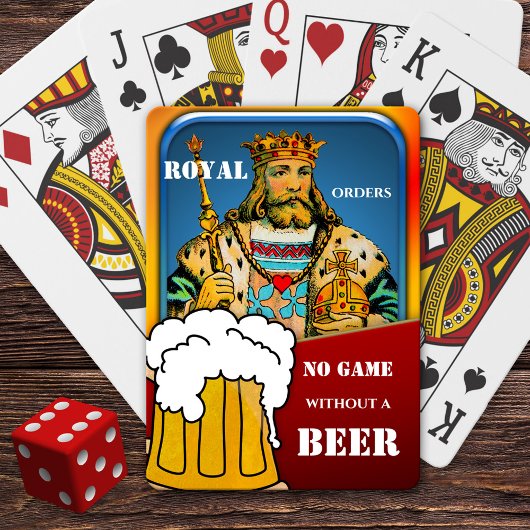 Funny King Beer die kaartendek speelt Pokerkaarten