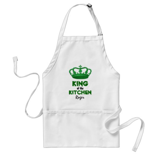 Funny King in the Kitchen Crown Custom Name V2 Standaard Schort (Voorkant)
