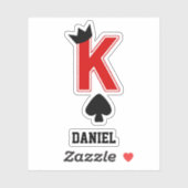 Funny King Letter K Kaart Crown Symbool Aangepaste Sticker (Vel)