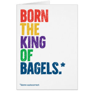Funny "King of Bagels" AutoCorrecte kerstKaart