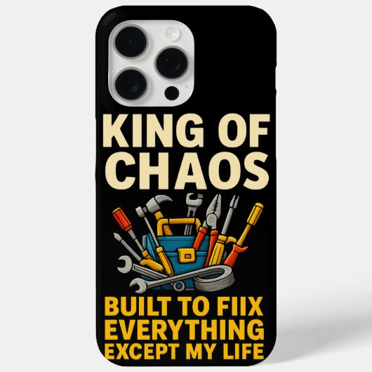 Funny King of Chaos iPhone 15 Pro Max Case-Mate iPhone Case (Achterkant)