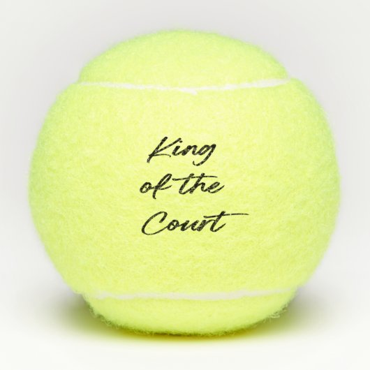Funny King of the Court Modern Script Tennisballen (Voorkant)